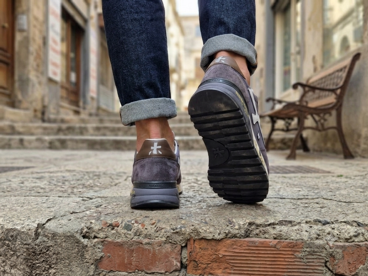 Premiata muške patike – Sivo-plavi model