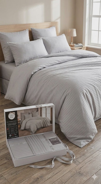 Deluxe saten pamuk posteljina set 4/1 uključuje: plahtu 240x240cm, navlaku 220x200cm i dvije jastučnice 50x70cm