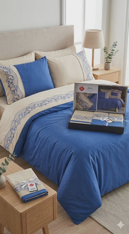 Luksuzna saten pamuk posteljina set 6/1 – uključuje plahtu 240x260, navlaku 220x200 i 4 jastučnice 50x70