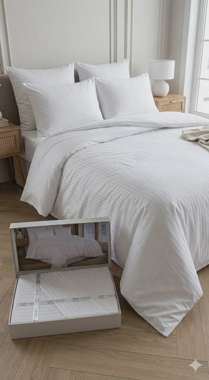 Deluxe saten pamuk posteljina set 4/1 uključuje: plahtu 260x240cm, navlaku 220x200cm i dvije jastučnice 50x70cm