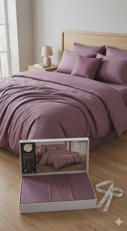 Deluxe saten pamuk posteljina set 4/1 uključuje: plahtu 260x240cm, navlaku 220x200cm i dvije jastučnice 50x70cm