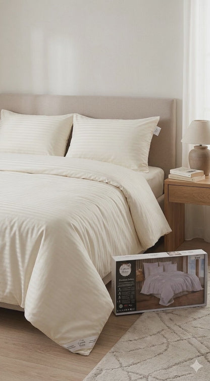 Deluxe saten pamuk posteljina set 4/1 uključuje: plahtu 260x240cm, navlaku 220x200cm i dvije jastučnice 50x70cm