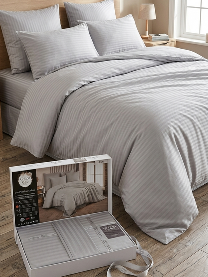 Deluxe saten pamuk posteljina set 4/1 uključuje: plahtu 240x240cm, navlaku 220x200cm i dvije jastučnice 50x70cm