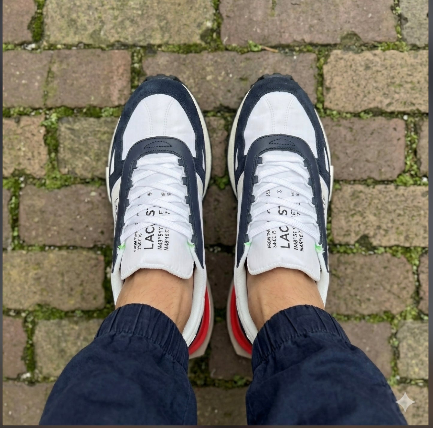 Lacoste Sport Retro Sneakers – White/Navy/Red