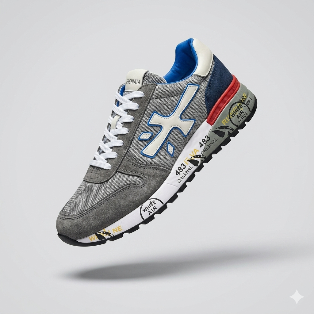 Premiata Muške Patike – Siva / Plava / Crvena PREMIUM Edition