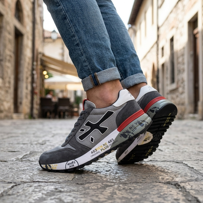 Premiata Muške Patike – Urbani Streetstyle (Sivo-Crvene)