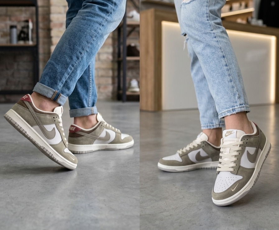 Nike Dunk Low – Urban Style (Bež/Maslinasti tonovi)