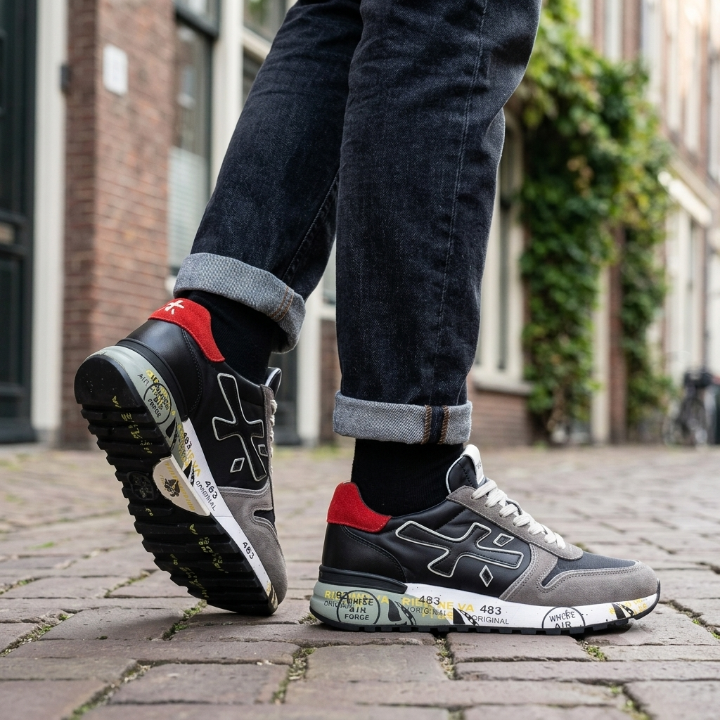 Muške Premiata patike – Black/Grey/Red