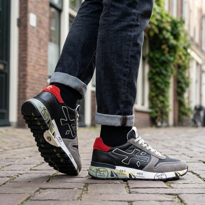Muške Premiata patike – Black/Grey/Red