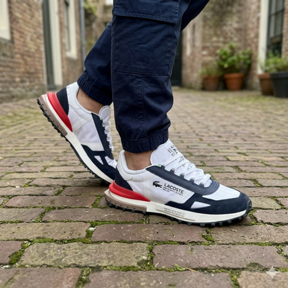 Lacoste Sport Retro Sneakers – White/Navy/Red