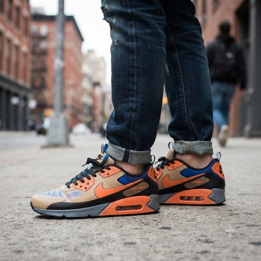Nike Air Max 90 "Brown/Orange-Blue"