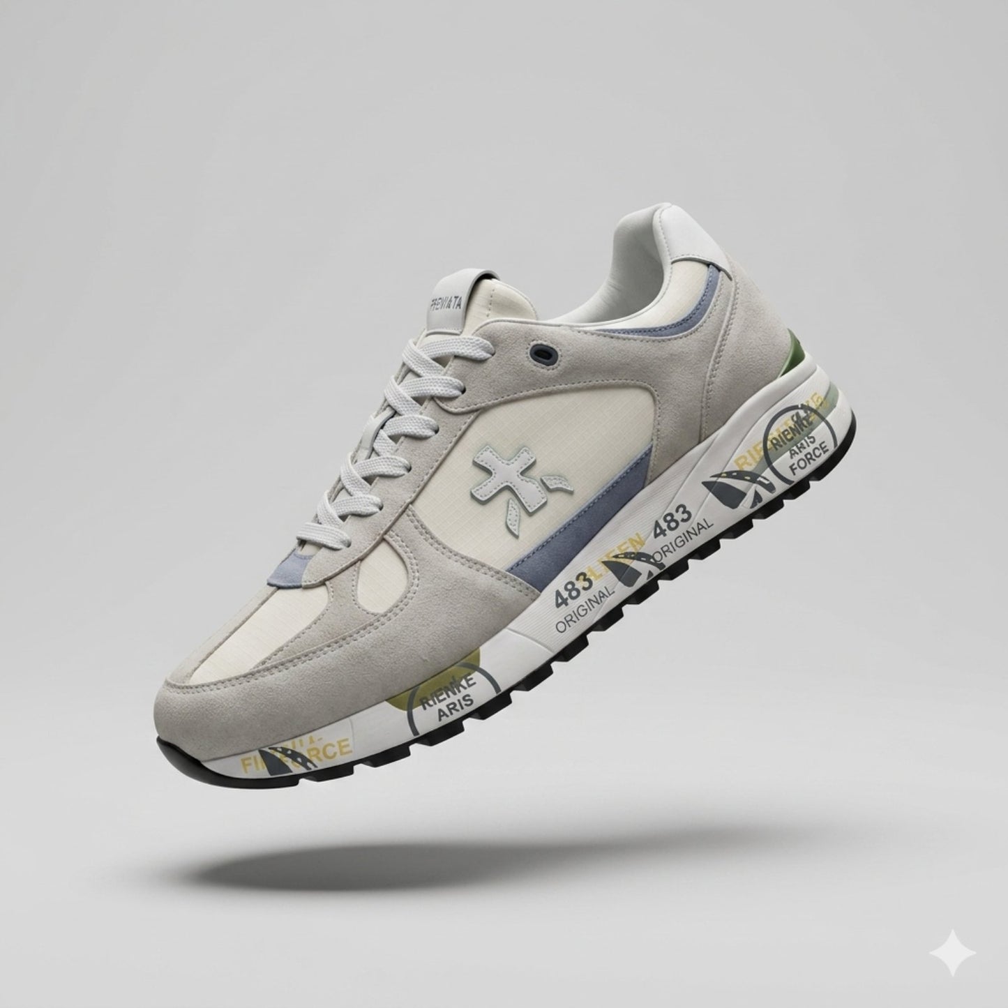 Premiata Mase Grey and White Sneakers