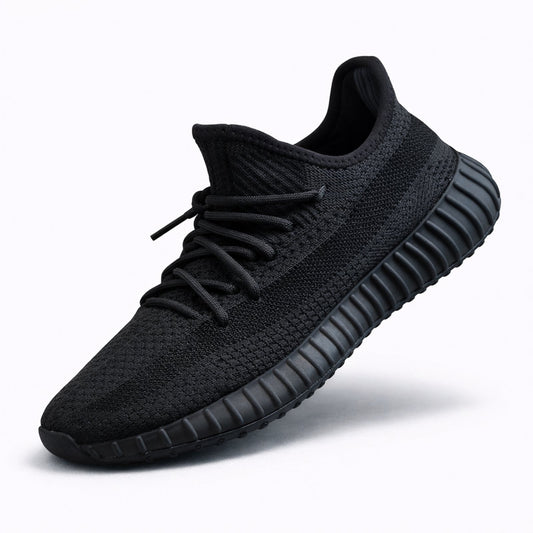 Yeezy Style Black Knit Sneakers